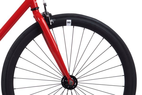 FabricBike Single Speed Bicycle - Red & Matte Black