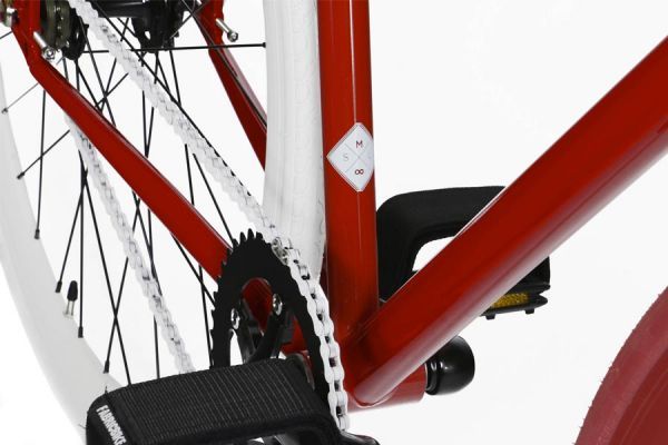 FabricBike Fixie / Singlespeed Fahrrad - Red & White 2.0