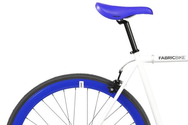 FabricBike Single Speed Bicycle - White & Blue