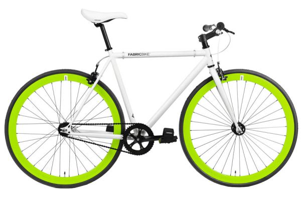 FabricBike Single Speed Bicycle - White & Green