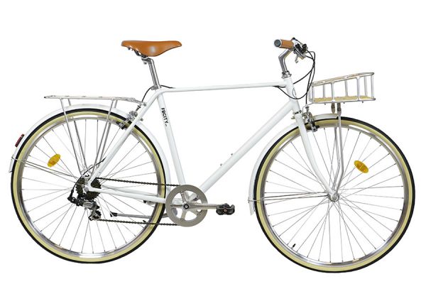 FabricBike City Classic 7 Speed Bicycle - Matte White