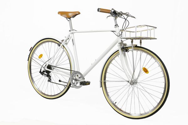 FabricBike City Classic 7 Speed Bicycle - Matte White