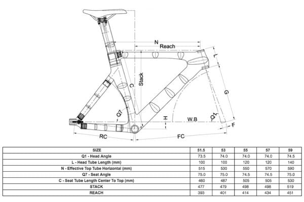 Cuadro y horquilla Dolan DF4 Carbon Track Negro