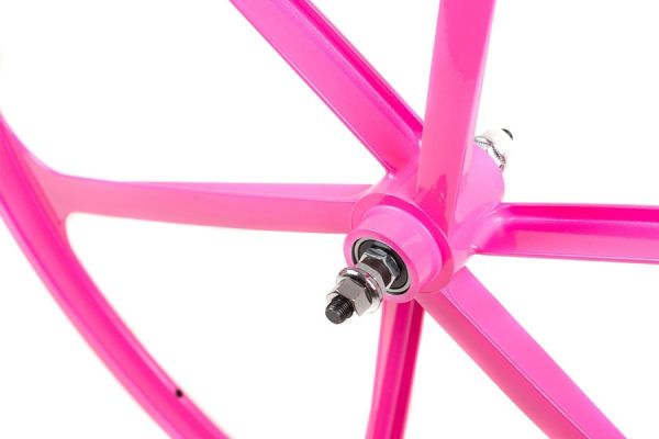 Teny Rim 6 Spoke Fixed Gear Voorwiel - Roze