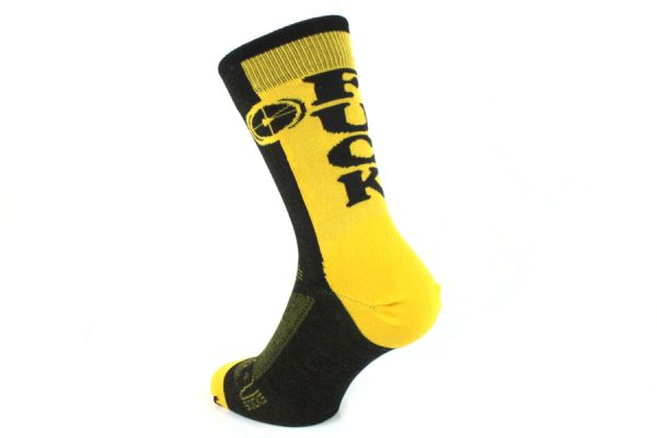 Rueda Festival Fuck Cars Cyclist Socks - Yellow