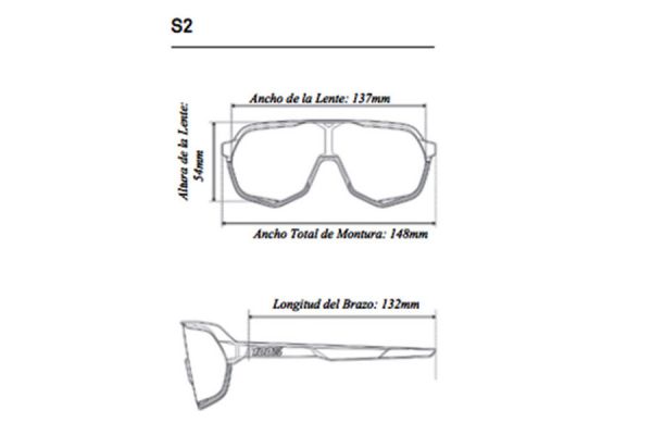 Gafas 100% S2 Soft Tact Black - Lente Espejada Plata/Carmesí