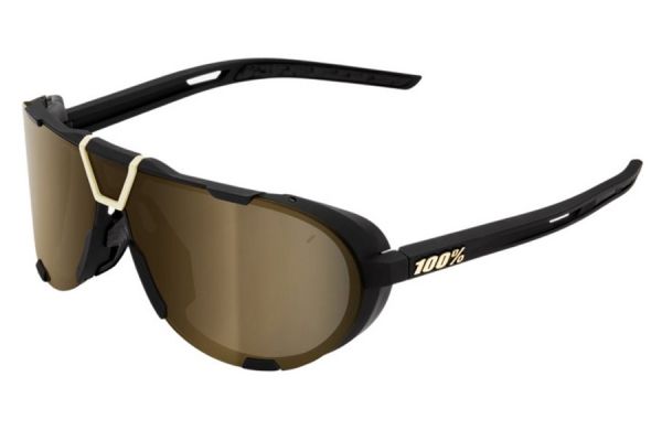 Gafas 100% Westcraft Soft Tact Negro Lente Espejada Oro