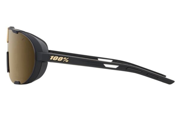 Gafas 100% Westcraft Soft Tact Negro Lente Espejada Oro