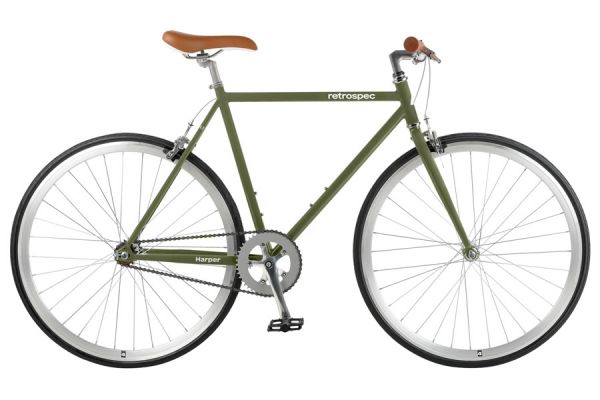 Retrospec Harper - Single Speed Bicycle - Olive