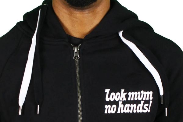 Sudadera con capucha Look Mum No Hands! Negro