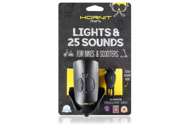 Luz delantera + Timbre Hornit Mini Negro