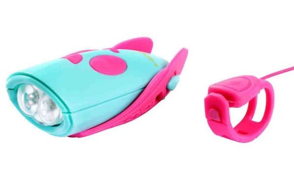 Hornit Mini Front Light + Bell - Pink/Turquoise