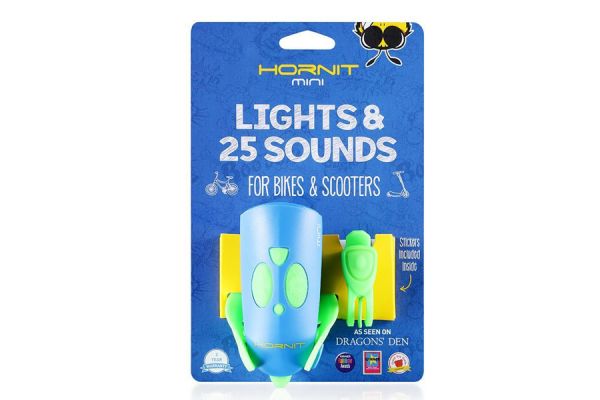 Hornit Mini Front Light + Bell - Green/Blue