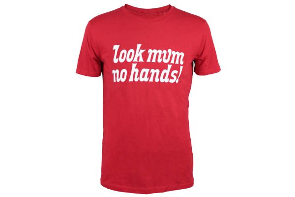 T-shirt Look Mum No Hands! Rouge/Blanc