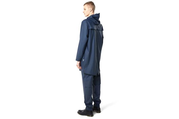 Rains Long Jacket Fietsjas - Blauw