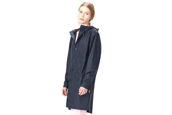 Rains Long Jacket Fietsjas - Blauw