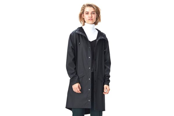 Rains Long Jacket Fietsjas - Zwart