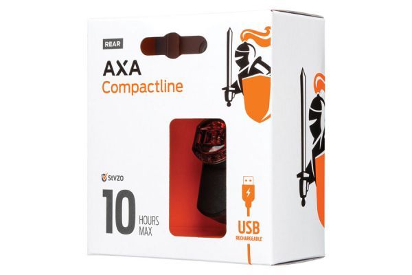 AXA Compactline Baglygte USB- Sort
