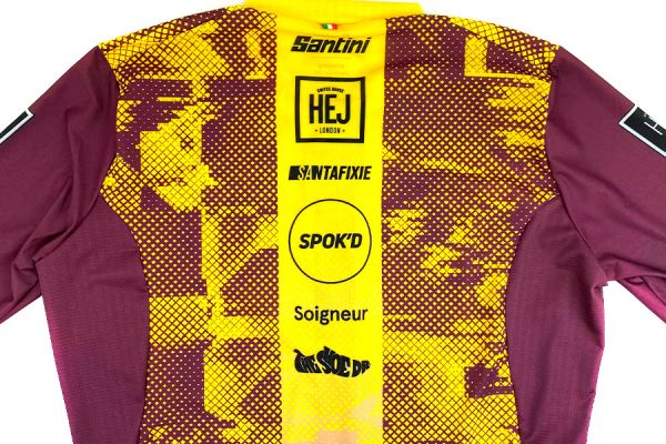 Maglia Santini One Life Cycle Team - marrone / giallo