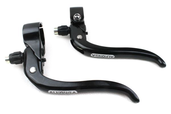 22.2-24mm Alhonga Brake Lever Set - Black/Silver