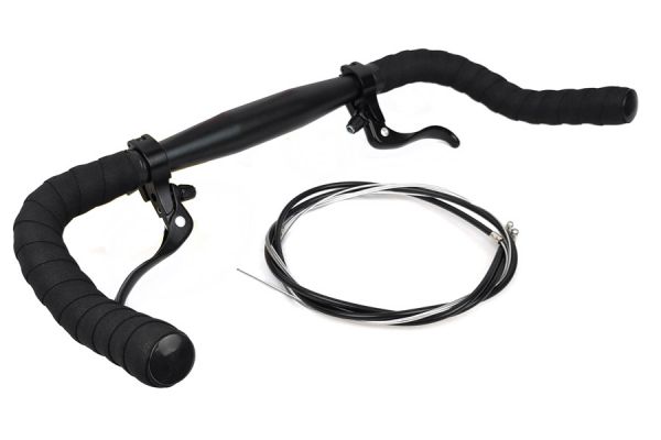 Santafixie Bullhorn Aluminum Handlebar 31.8 mm + Tapes & Brakes - Black