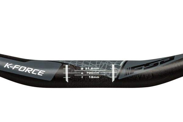 Manillar FSA K-Force MTB Riser 18x700 mm 31.8 mm Negro