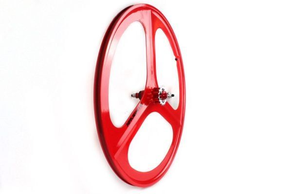 Navigate Tri Spoke Rear Fixie Wheel - Red