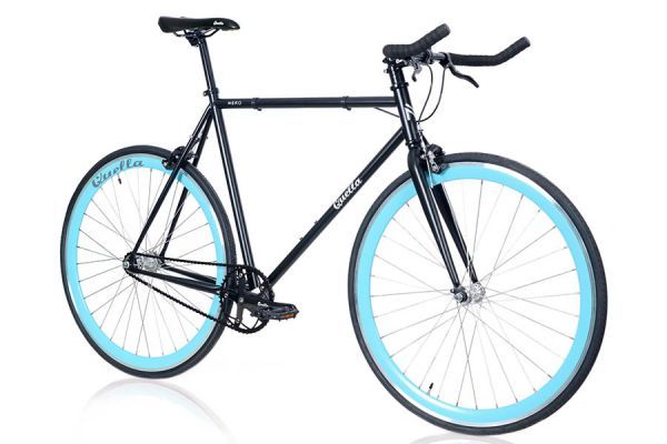 Bicicleta Fixie Quella Nero Sky Blue