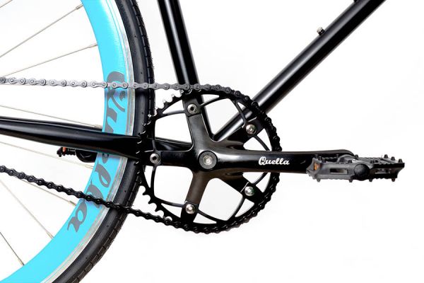 Bicicletta fixie Quella Nero Sky Blue