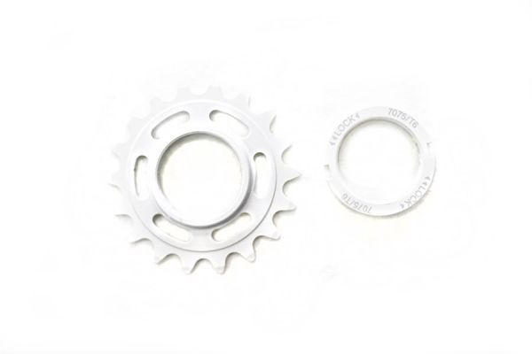 Fixed Sprocket 18t - White + Lockring