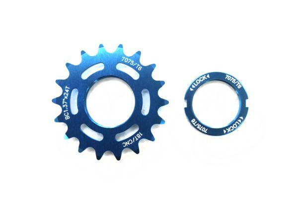 PoloandBike 18T Track Sprocket with Lockring - Blue