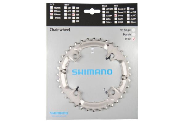 Shimano Deore M532 Chainring 9-speed 36T - Silver