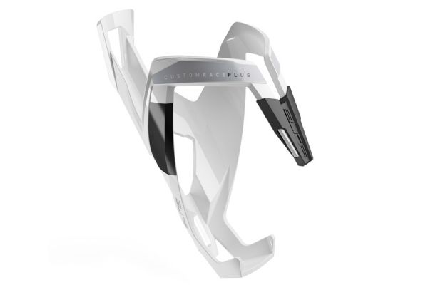 Elite Custom Race Plus Bicycle Bottle Cage - White/Black