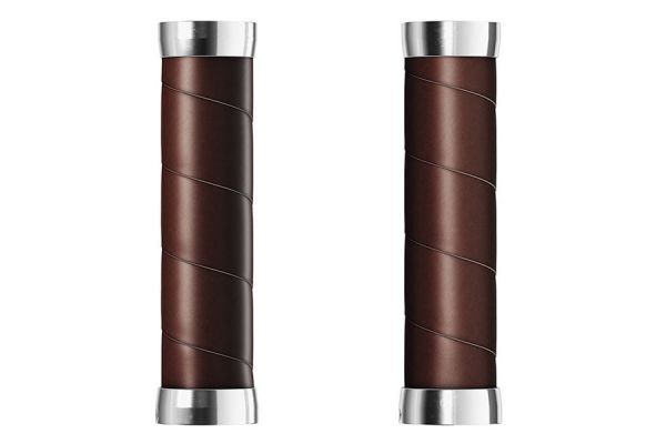 Brooks Slender Leather Handlebar Grips - Brown