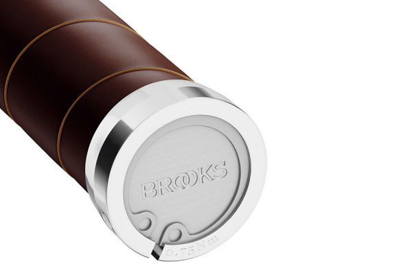 Brooks Slender Leather Handlebar Grips - Brown