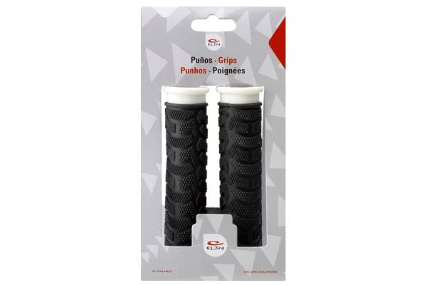 Eltin Rubber Mix Handlebar Grips - Black/White