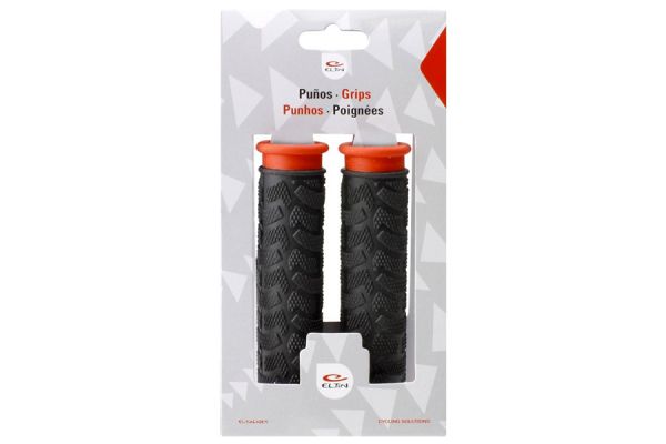 Eltin Rubber Mix Handlebar Grips - Black/Red