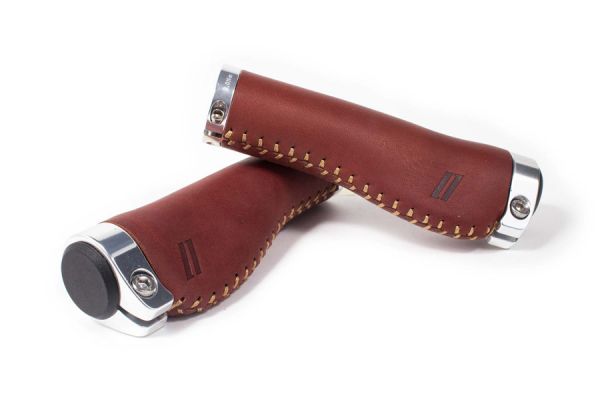 Schindelhauer Leather Ergo Handlebar Grips - Brown