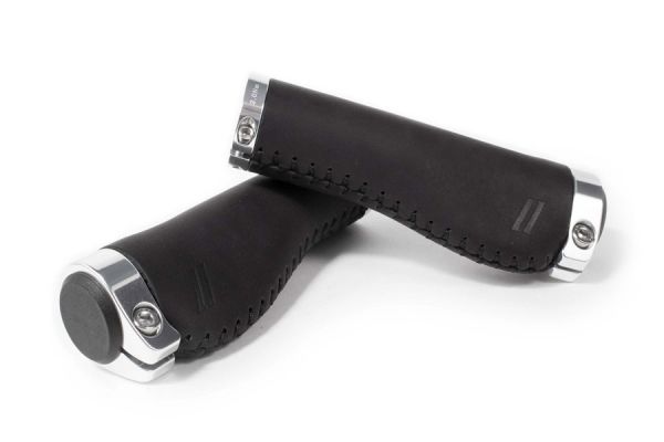 Schindelhauer Leather Ergo Handlebar Grips - Black