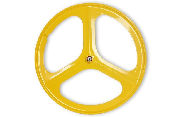 Navigate Tri Spoke Front Fixie Wheel - Yellow