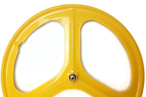 Navigate Tri Spoke Front Fixie Wheel - Yellow