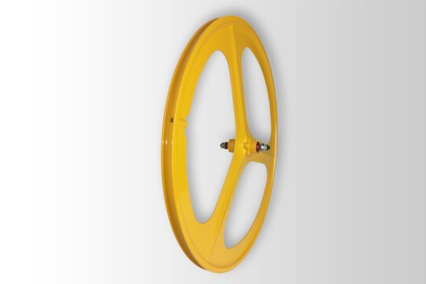 Navigate Tri Spoke Front Fixie Wheel - Yellow