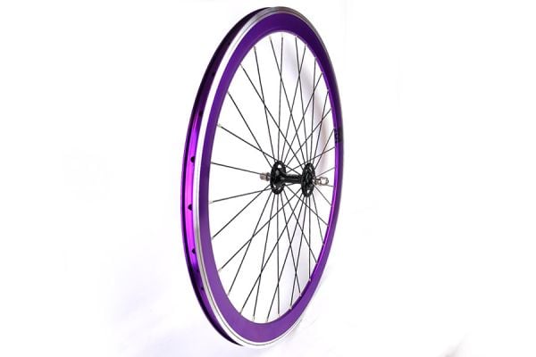 Origin8 Fixie Bike Front Wheel Purple ADZ (Radial spoke pattern)