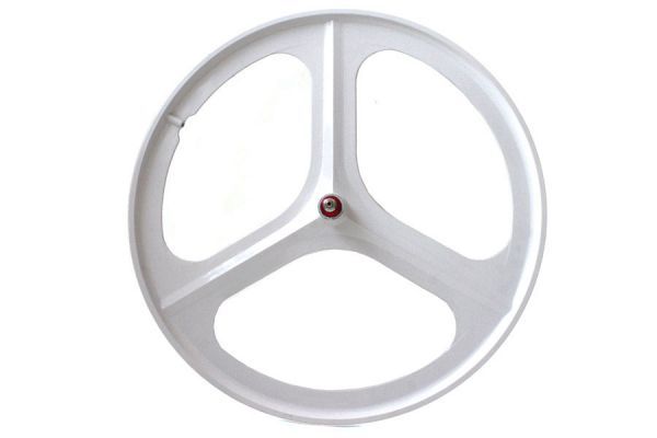 Navigate Tri Spoke Front Fixie Wheel - White