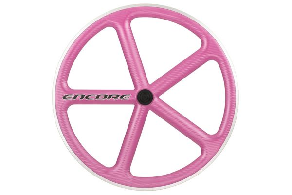 Roue Arrière Fixie Encore Cinq Rayons Texture Carbone Rose