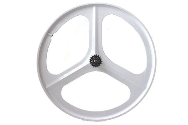 Navigate Tri Spoke Rear Fixie Wheel - White