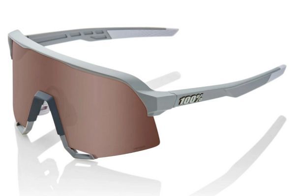 100% S3 Soft Tact Stone Grey Brille - Crimson Silber verspiegelte Gläser