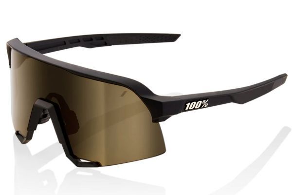 100% S3 Soft Tact Schwarz Brille - Soft Gold verspiegelte Gläser