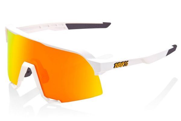 Gafas 100% S3 Soft Tact Blanco - Lente Espejada Rojo