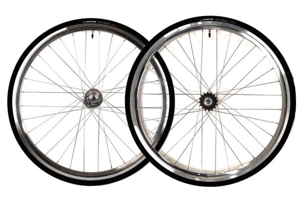 Paire de Roues Santafixie 30mm + Chambres à air + Pneus Argent